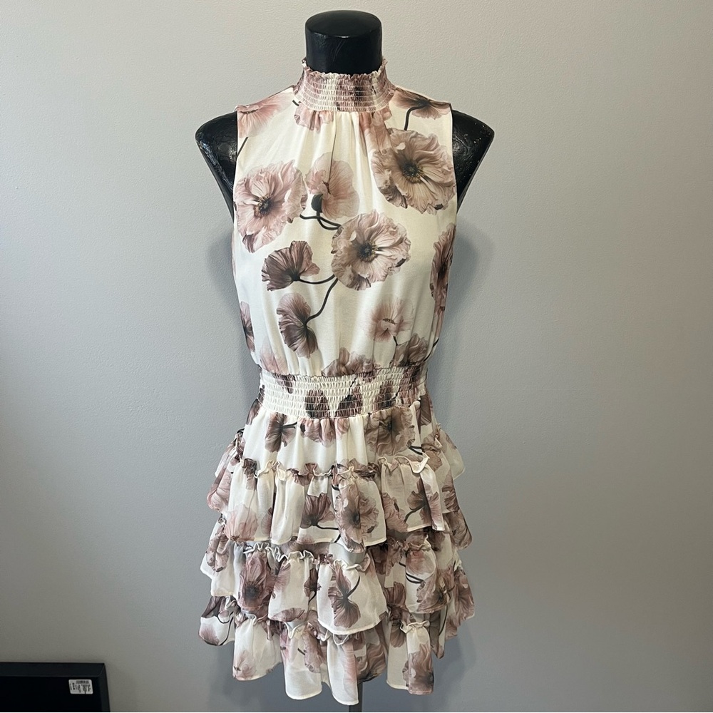 Express Floral Halter Mini Dress